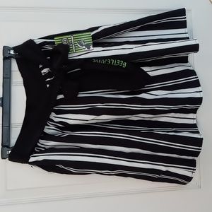 Unique Vintage Beetlejuice striped flare skirt
